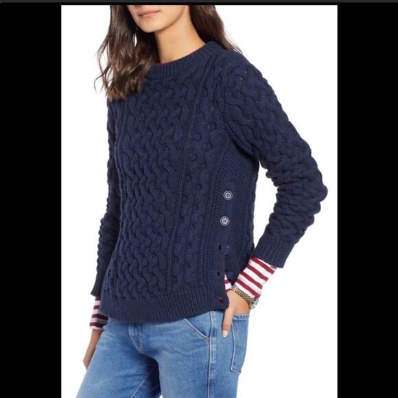 NWT 1901 BLUE CABLE KNIT SWEATER SIZE…‎ - Picture 1 of 4